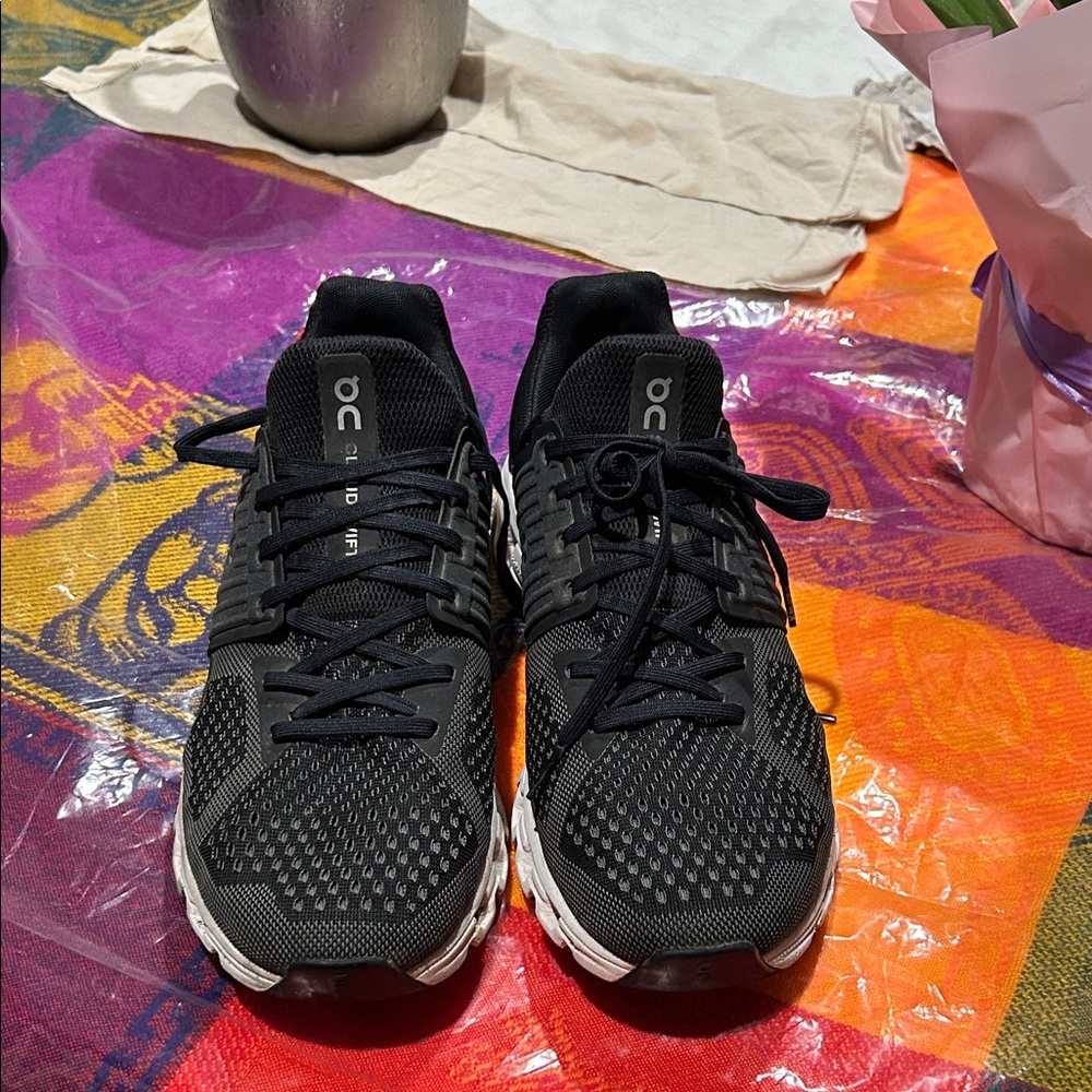 On Running Men's Black and White Athletic Shoes